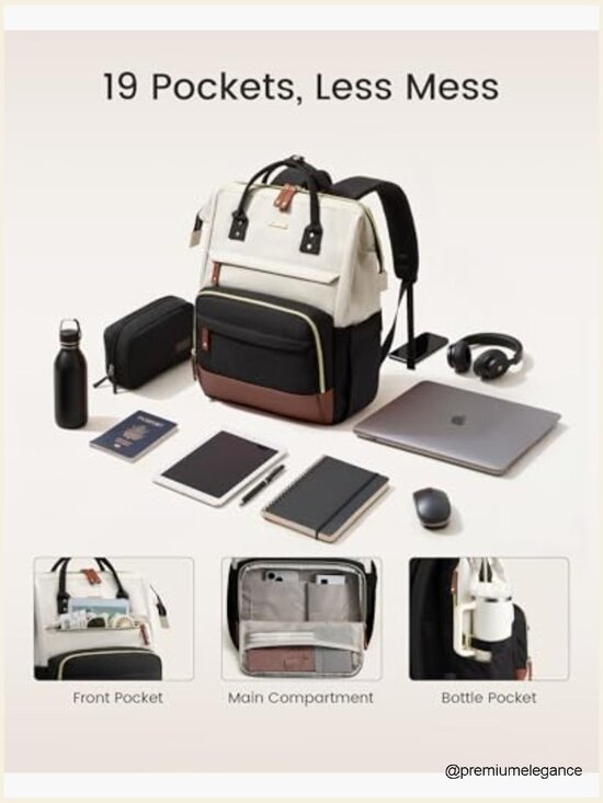 15.6 Inch Laptop Backpack, Waterproof Work Business Backpack Large Capacity